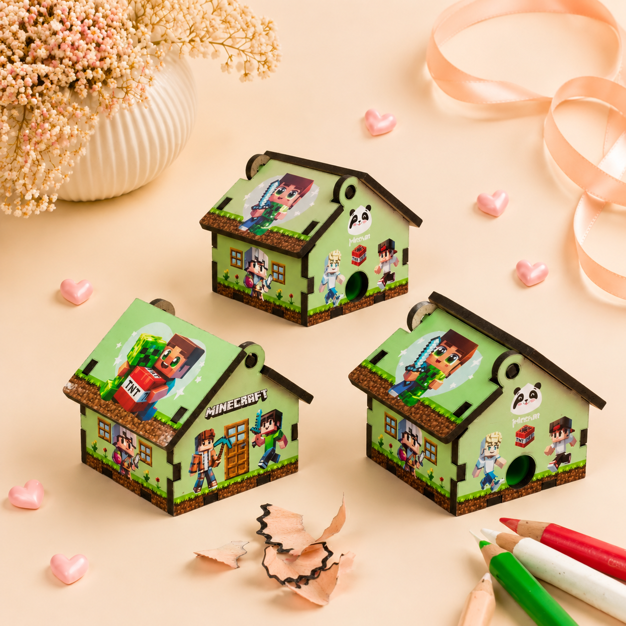 مداد تراش کلبه چوبی طرح ماینکرافت